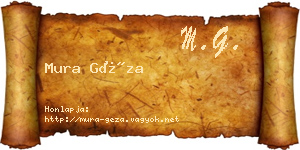 Mura Géza névjegykártya